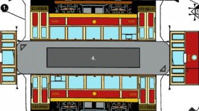 Vystřihovánka tramvaj